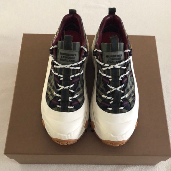Burberry Military Green Low Top Sneakers - Picture 1 of 15